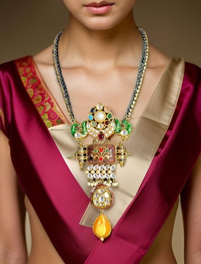 Exquisite Amrapali Fusion Pendant Necklace