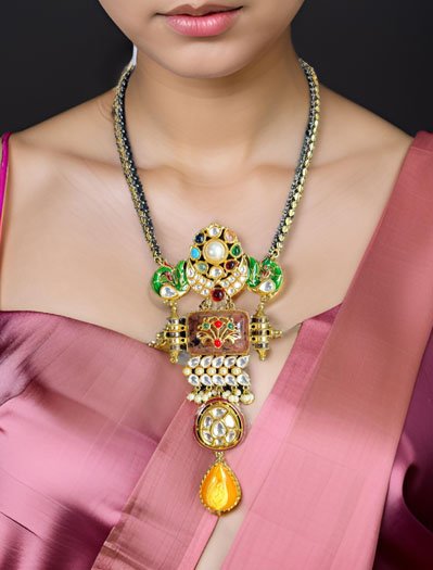 Exquisite Amrapali Fusion Pendant Necklace