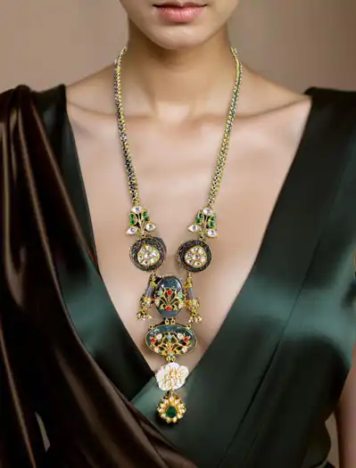 Celebrity Inspired Sabyasachi  Fusion Pendant Long  Necklace Set