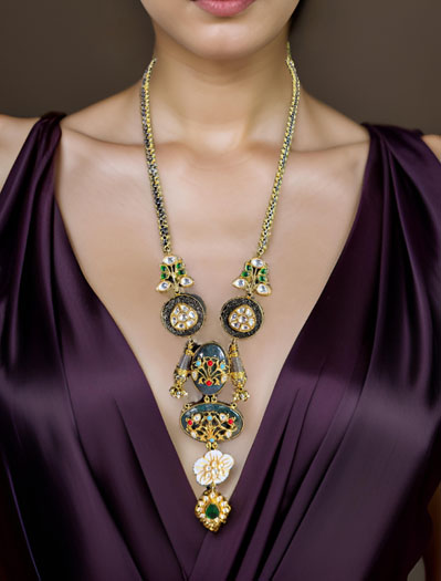 Celebrity Inspired Sabyasachi  Fusion Pendant Long  Necklace Set