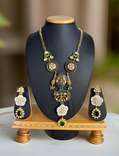 Celebrity Inspired Sabyasachi  Fusion Pendant Long  Necklace Set