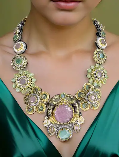 Sabyasachi Inspired Flower Design Necklace Set