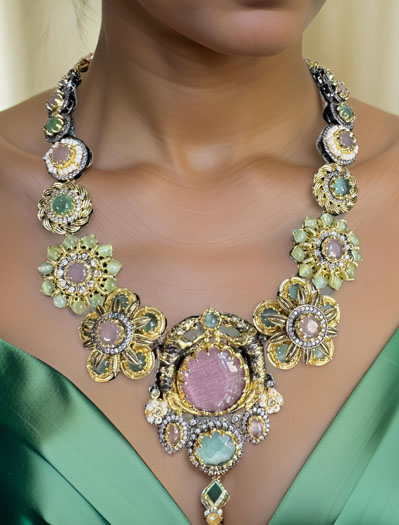 Sabyasachi Inspired Flower Design Necklace Set