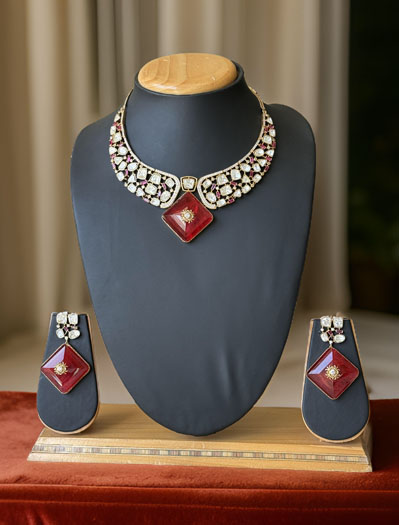 Tyaani inspired Uncut Kundan Necklace Set