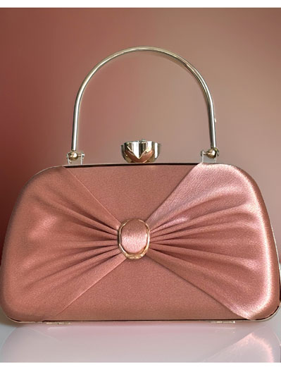 Satin Pleated Evening Bag with accessories