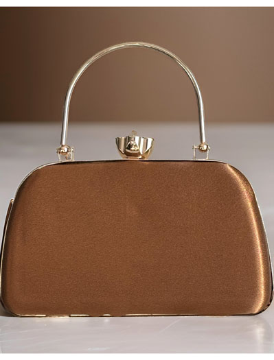 Satin Pleated Evening Bag with accessories