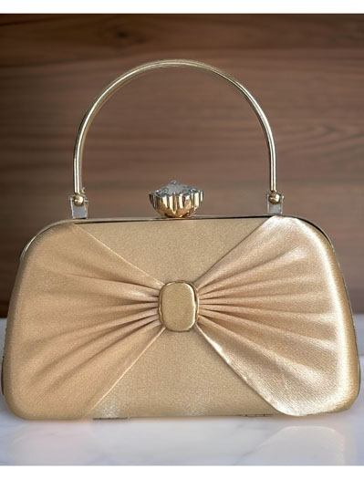 Satin Pleated Evening Bag with accessories