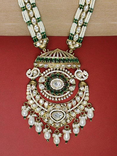 Tyaani Inspired Premium Kundan Pearl Long Necklace Set