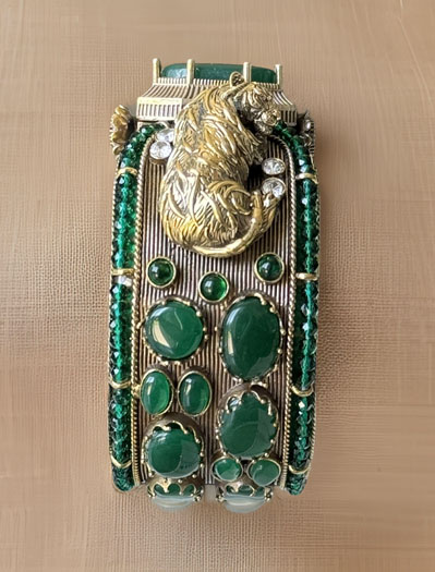 Sabyasachi Inspired Bengal Tiger Doublette Stones Openable Broad Kada