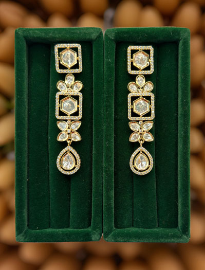 Tyaani Inspired Uncut Polki Kundan Earrings