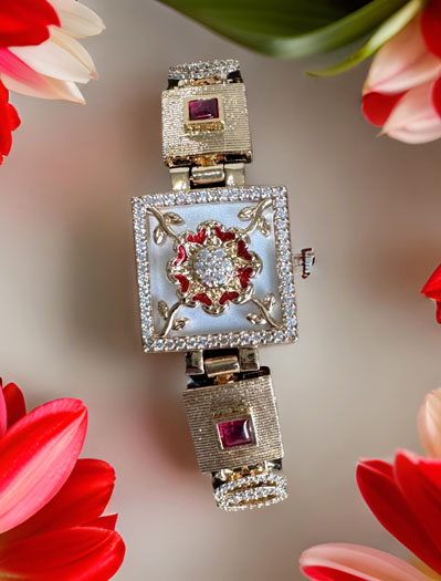 Square Shaped Rajwadi Style MOP CZ Bracelet