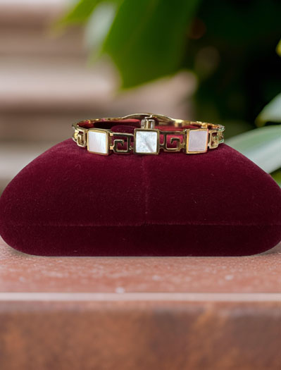 Triple Square Shaped MOP Cuff Bracelet