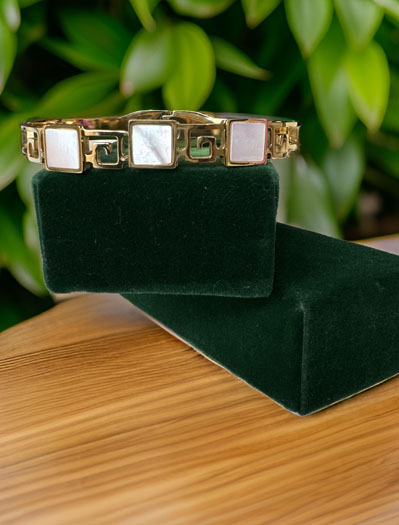 Triple Square Shaped MOP Cuff Bracelet