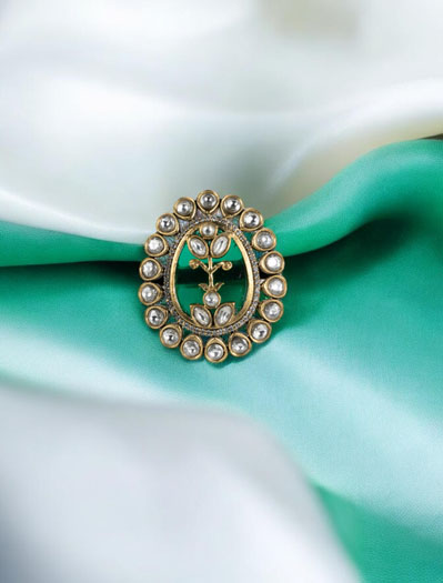 Amrapali Inspired Kundan adjustable Ring