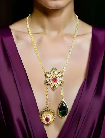 Sabyasachi Inspired Flower Pendant Necklace set