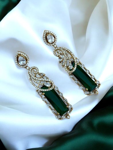 Celebrity Inspired AD CZ Long Earrings