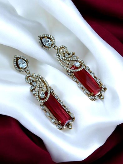 Celebrity Inspired AD CZ Long Earrings