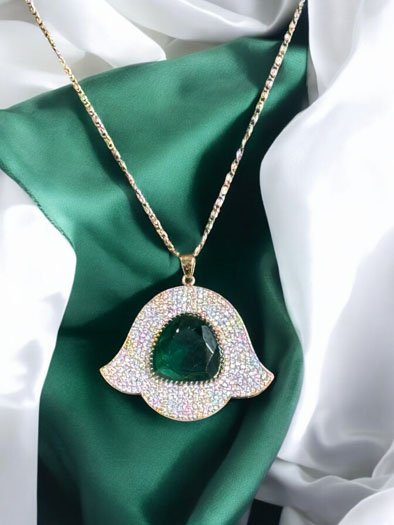 Elegant Bell Shaped AD CZ Pendant Set