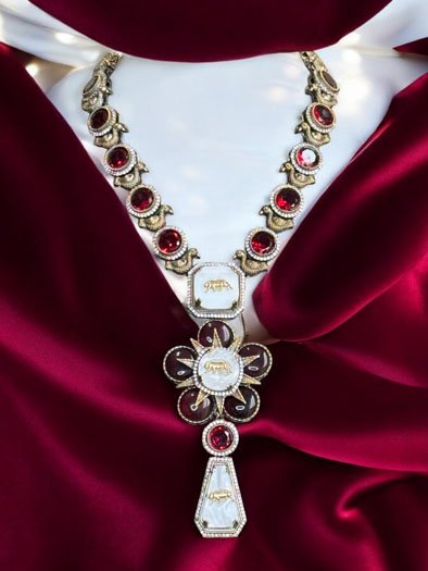 Sabyasachi Inspired Monalisa Stones CZ Necklace Set