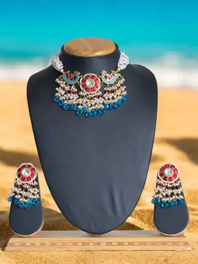 Traditional Pachi Kundan Choker Set