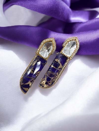 Celebrity Inspired Galaxy Kundan Long Earrings