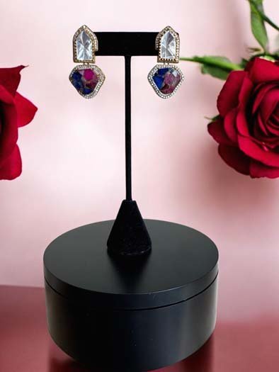 Vibrant Color Galaxy Kundan Designer Earrings