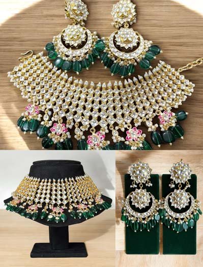 Alia Bhatt Inspired Semi Bridal Pachi Kundan Choker Set