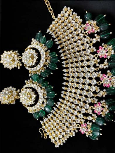 Alia Bhatt Inspired Semi Bridal Pachi Kundan Choker Set