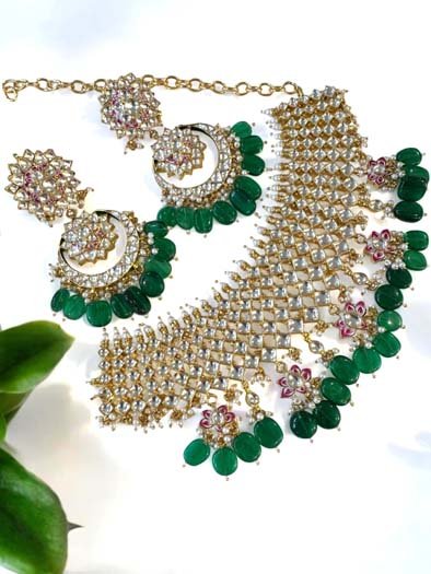 Alia Bhatt Inspired Semi Bridal Pachi Kundan Choker Set