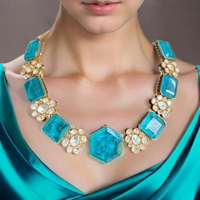 Famous Designer Inspired Monalisa Kundan Necklace Set