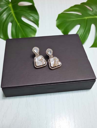 Premium Marble Doublet Stones Stud Earrings