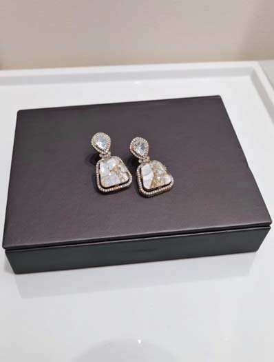 Premium Marble Doublet Stones Stud Earrings