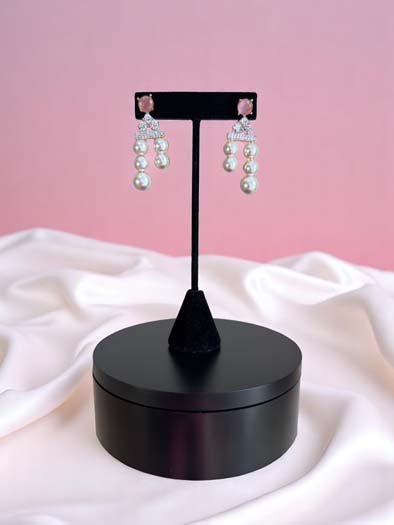 AD CZ Fresh Water Pearls Necklace Set