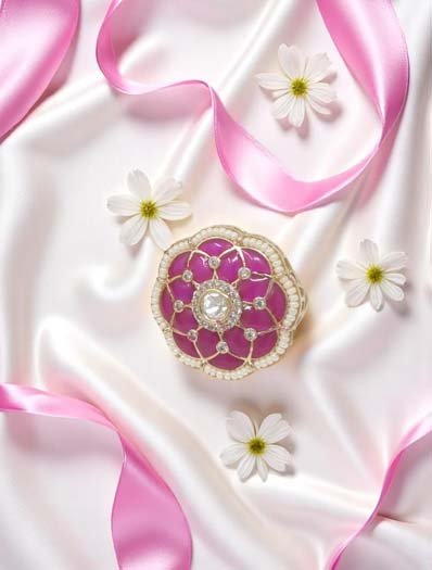 Round Shaped Meenakari Kundan Finger Ring