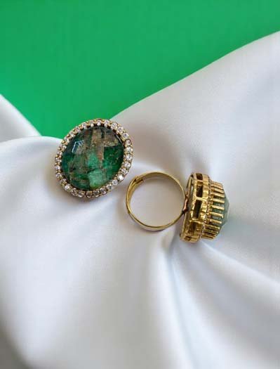 Oval Shaped Marble Stones Finger Rings