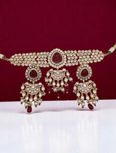 Bollywood Inspired Polki Kundan Choker Set