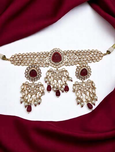 Bollywood Inspired Polki Kundan Choker Set