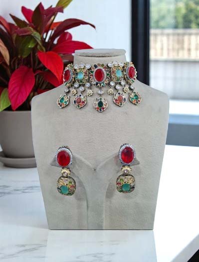 Sabyasachi-Inspired Polki Moissanite Choker Set