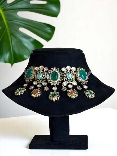 Sabyasachi-Inspired Polki Moissanite Choker Set