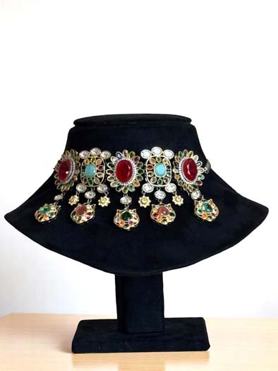 Sabyasachi-Inspired Polki Moissanite Choker Set