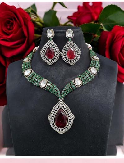 Celebrity Inspired Designer Kundan CZ Choker Set