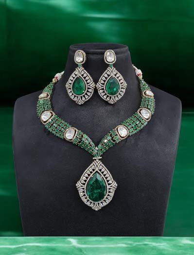 Celebrity Inspired Designer Kundan CZ Choker Set