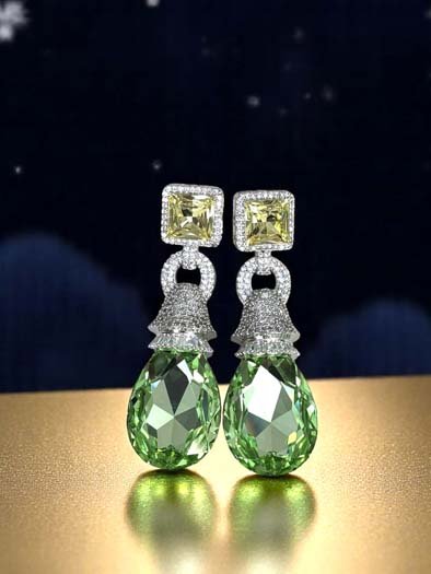 Stunning Cushion Cut Swarovski Earrings