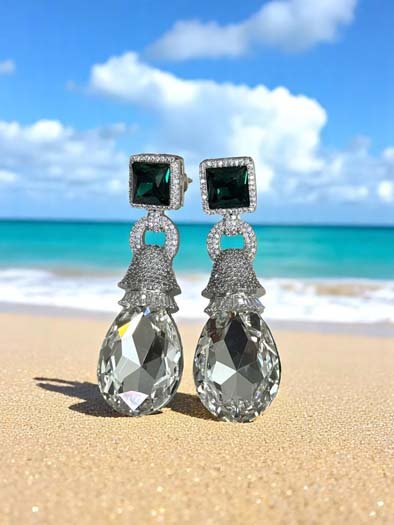 Stunning Cushion Cut Swarovski Earrings