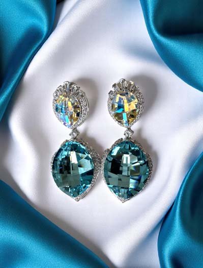 Shimmering Swarovski Crystal Earrings (Rhodium)