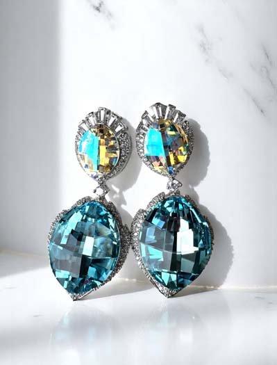 Shimmering Swarovski Crystal Earrings (Rhodium)