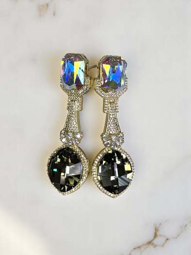 Bollywood Inspired Designer Swarovski Long Earrings (Gold Plated)