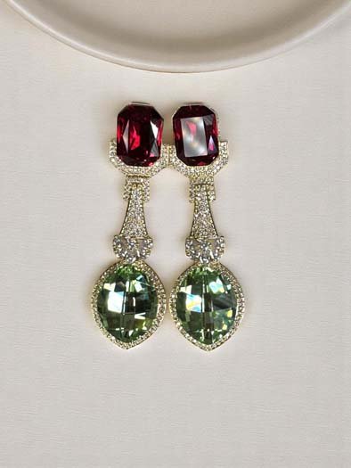 Bollywood Inspired Designer Swarovski Long Earrings (Gold Plated)
