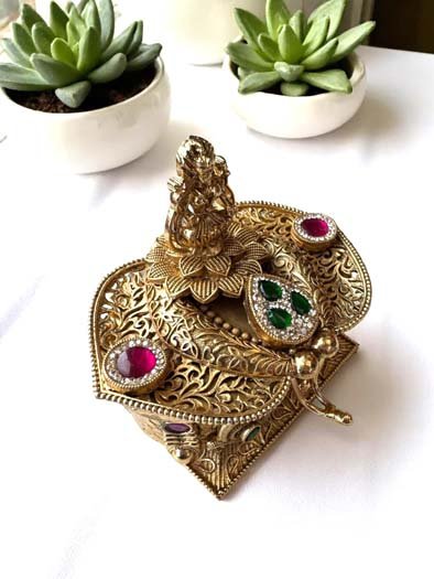 Exquisite Goddess Lakshmi Kumkum Box