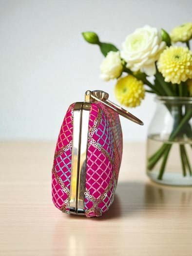 Vibrant Color Geometric Design Clutch Bag